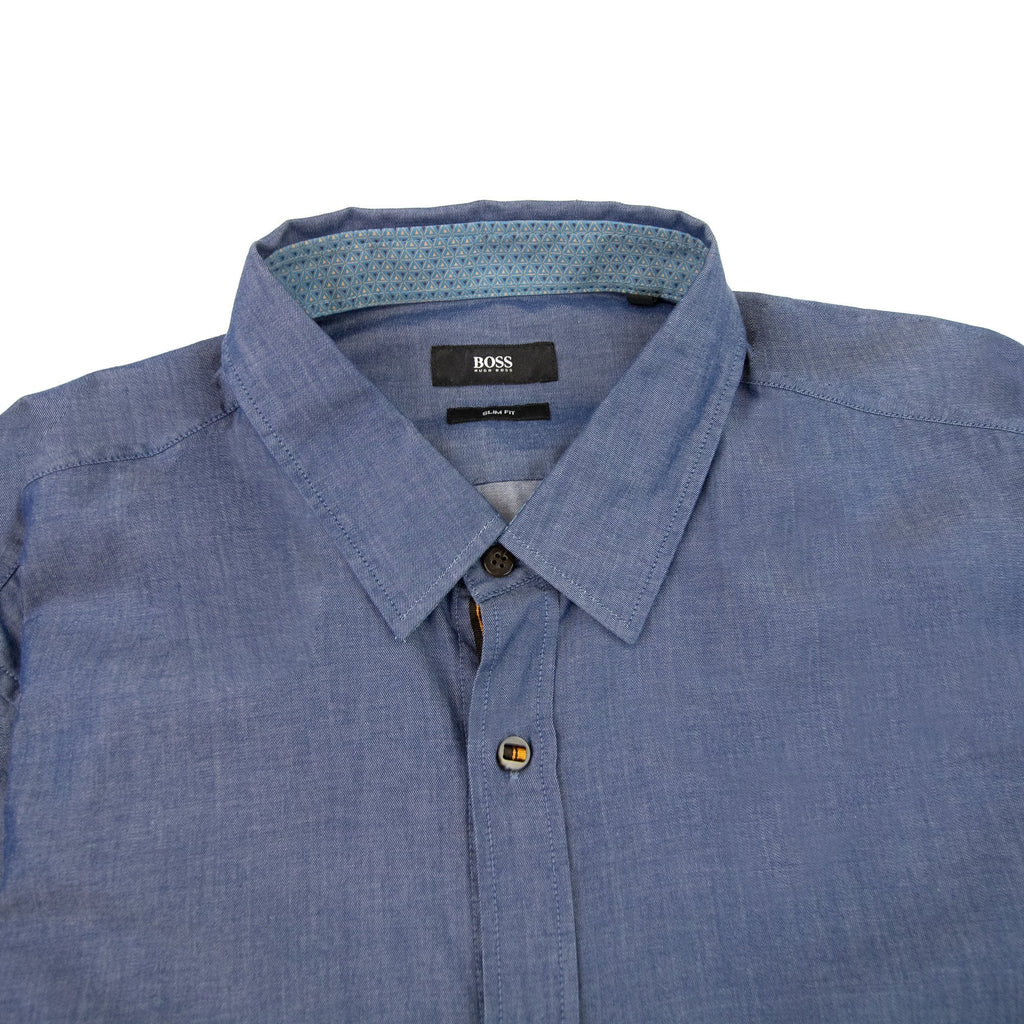 Hugo Boss Ronny_36 Concealed Stripe Shirt Denim Blue