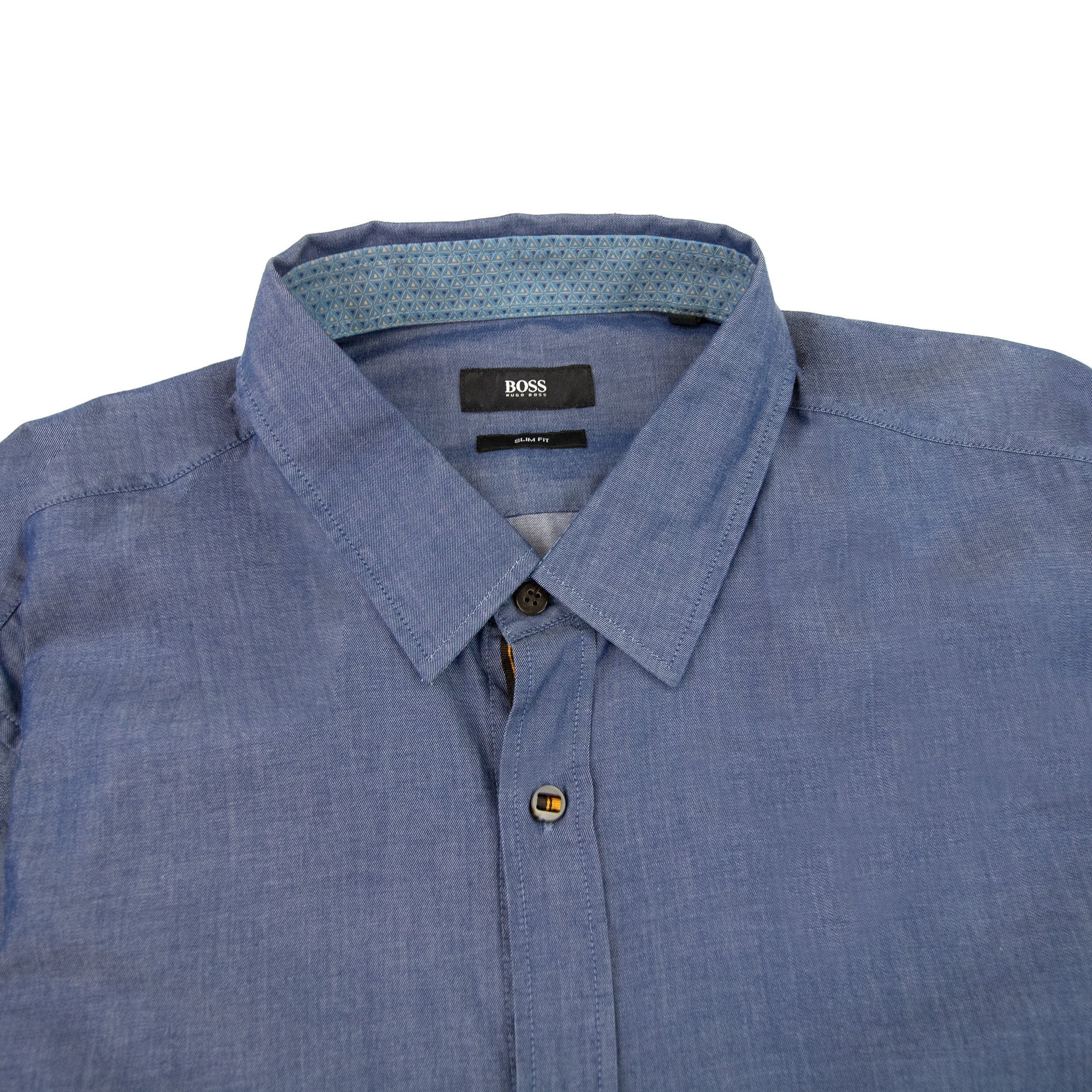 Hugo Boss Ronny_36 Concealed Stripe Shirt Denim Blue