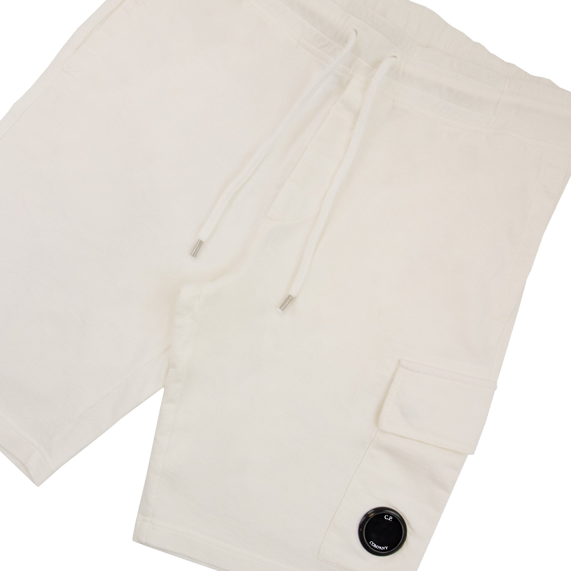 Cp Company Light Fleece Lense Bermuda Shorts White 103