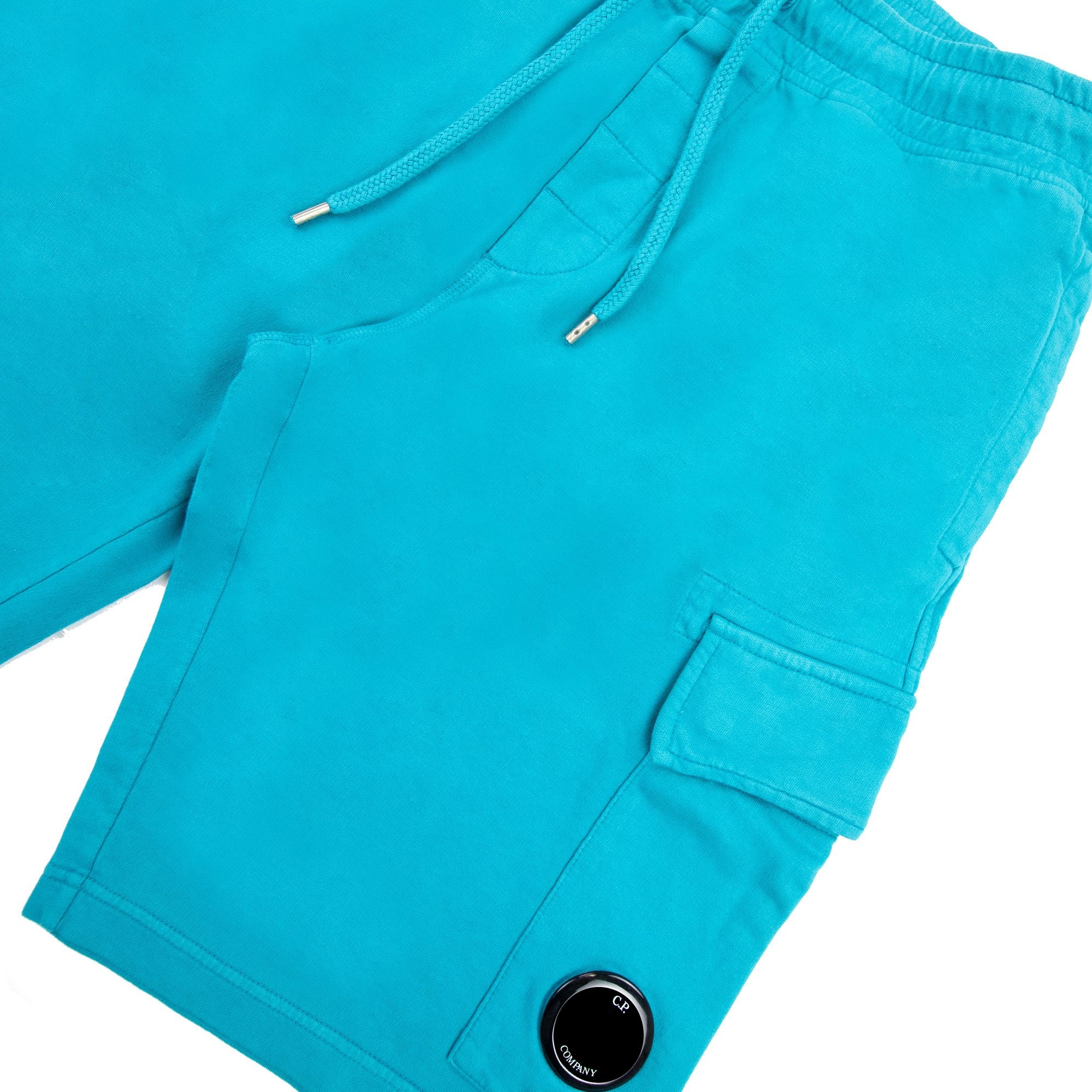 Cp Company Light Fleece Lense Bermuda Shorts Tile Blue 825