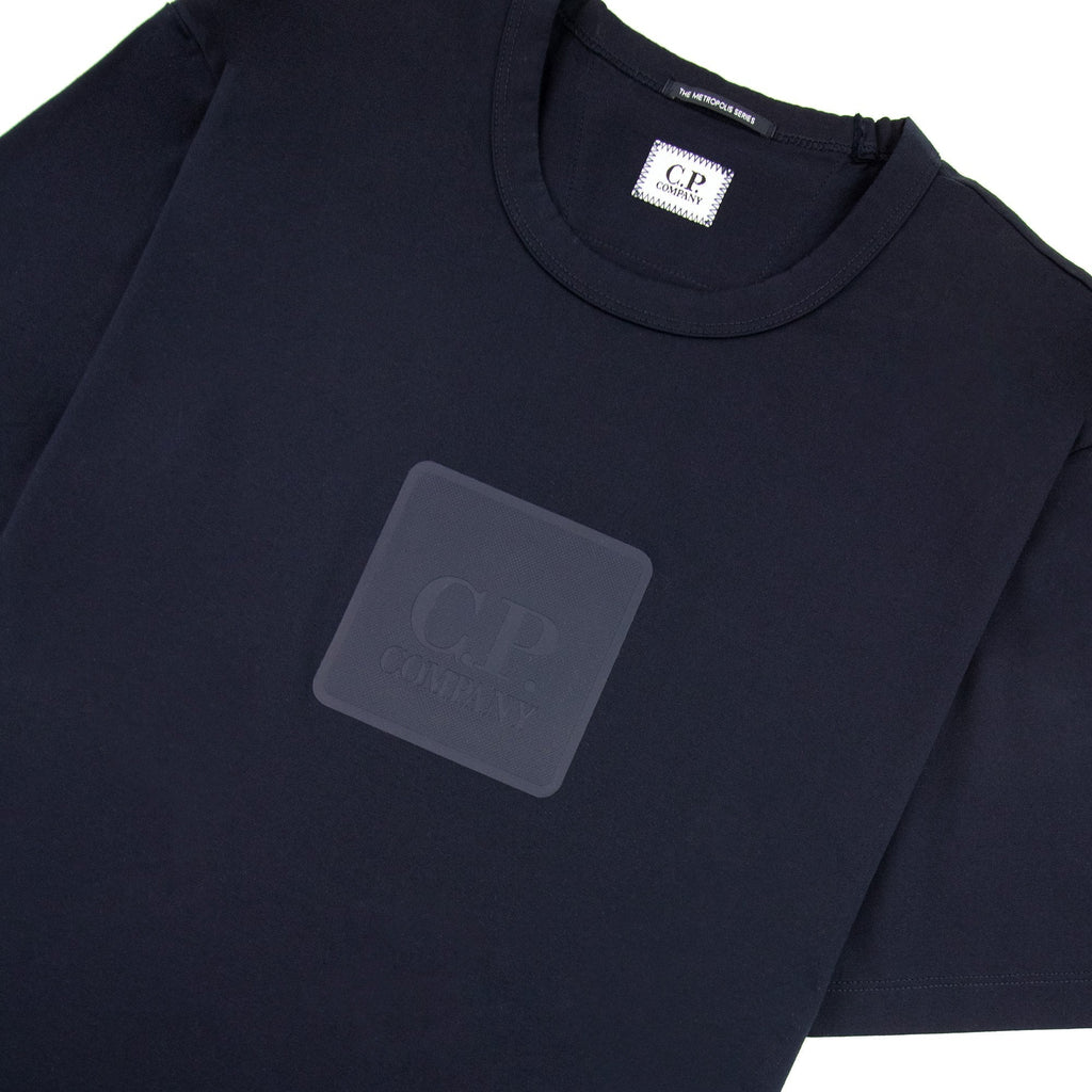 Cp Company Metropolis Series Mercerized Jersey Logo Badget Sh Navy 888