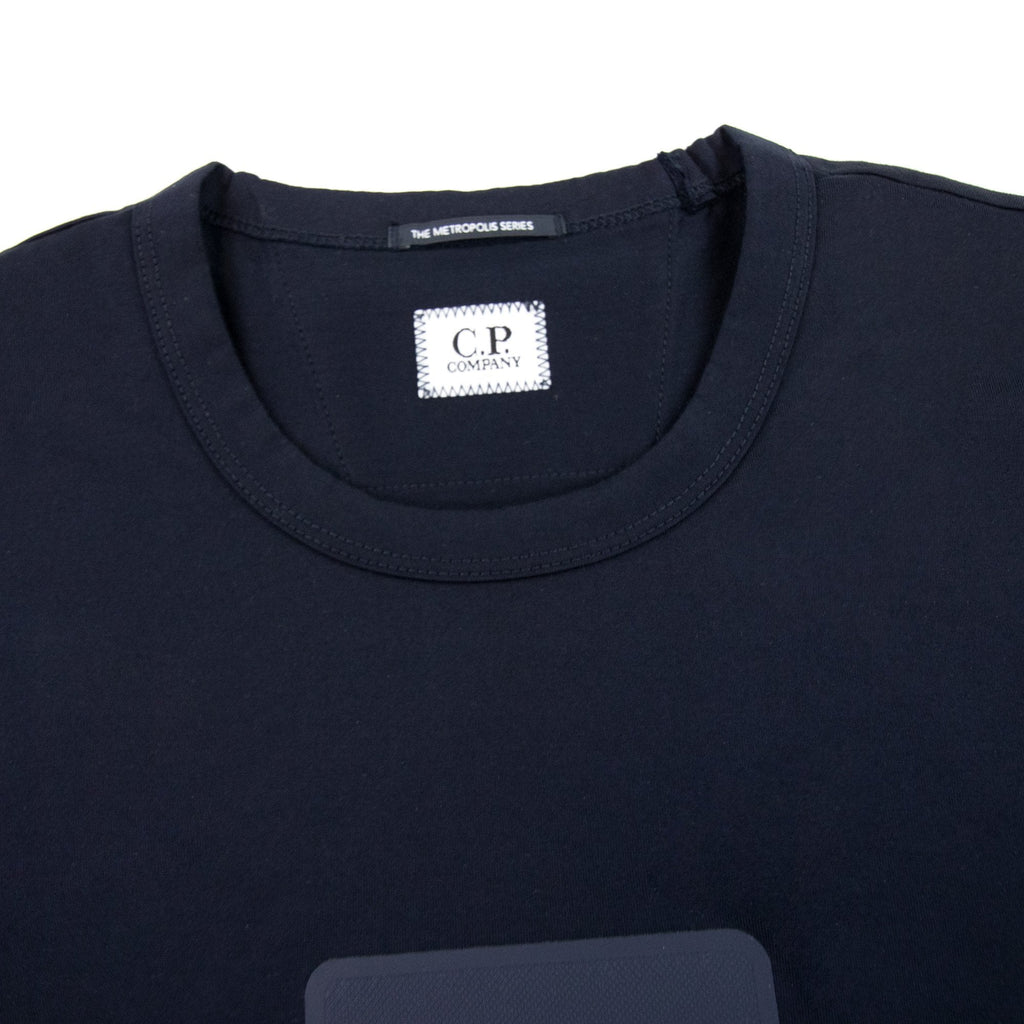 Cp Company Metropolis Series Mercerized Jersey Logo Badget Sh Navy 888