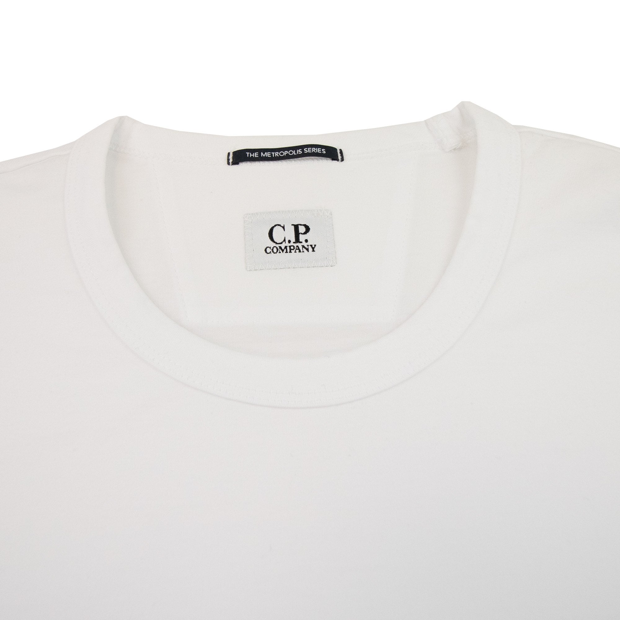 Cp Company Metropolis Series Mercerized Jersey Logo Badget Sh White 103