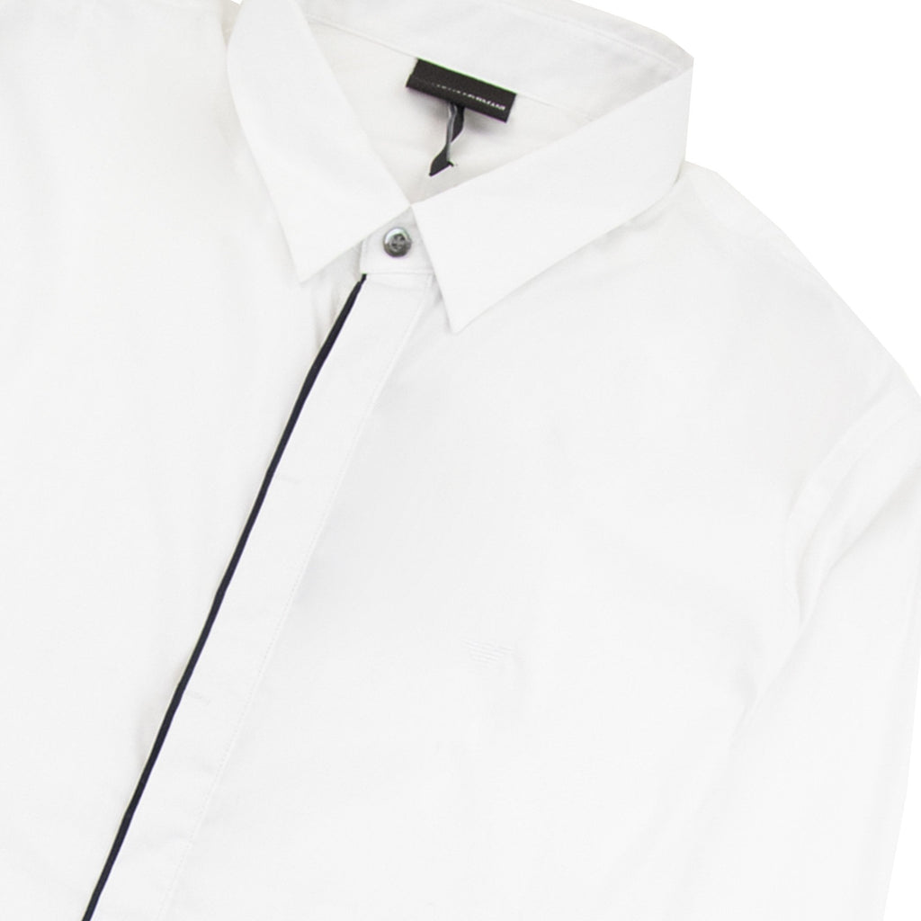 Emporio Armani Logo Polin Long Sleeve Shirt White