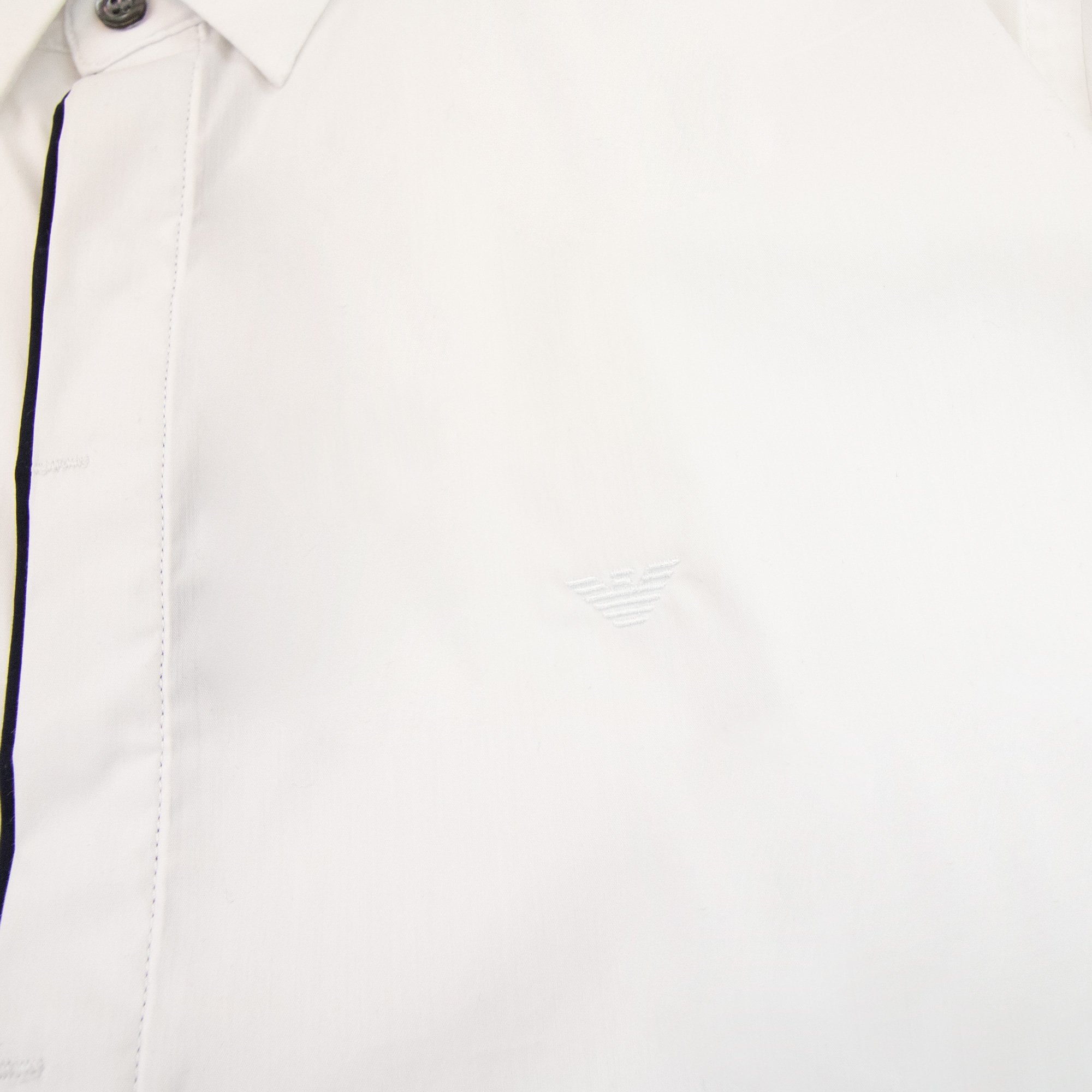 Emporio Armani Logo Polin Long Sleeve Shirt White