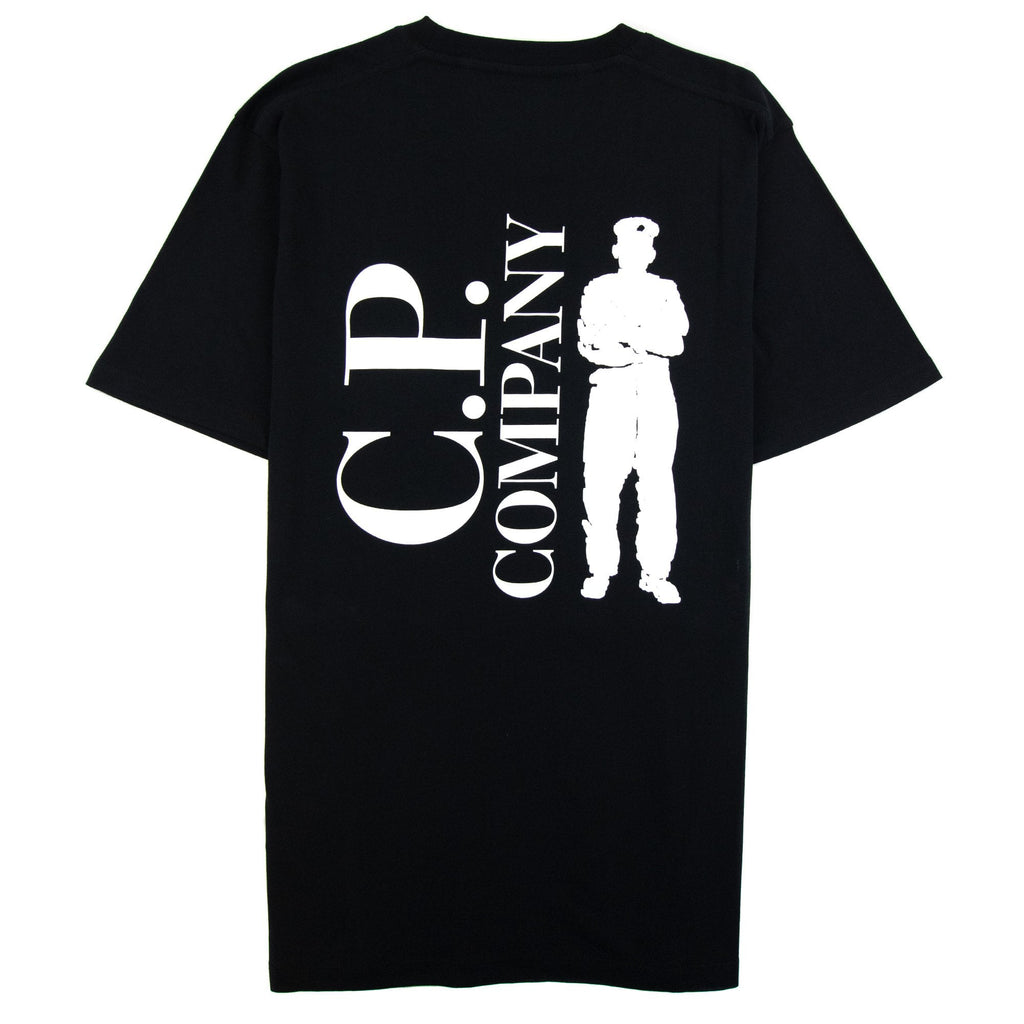 Cp Company 30/1 Jersey Reverse Print T Shirt Black 999