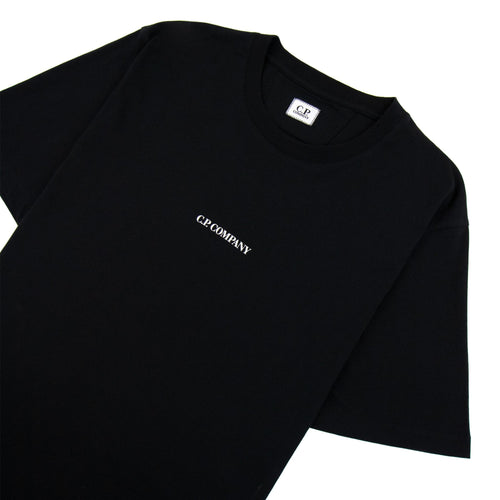 Cp Company 30/1 Jersey Reverse Print T Shirt Black 999