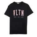 Valentino Cotton Crewneck T-shirt With Vltn Print Black