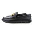 Valentino Vlogo Calfskin Driving Shoe Black/gold
