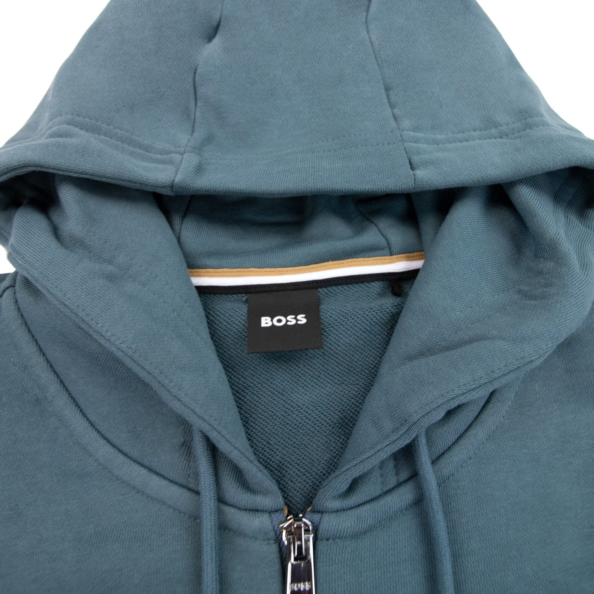 Hugo Boss Seeger 92 Zip Hoodie Rubber Logo Turquoise 445