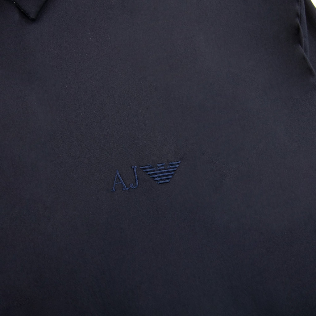 Armani Jeans Aj Embroidered Logo L/s Shirt Navy Blue