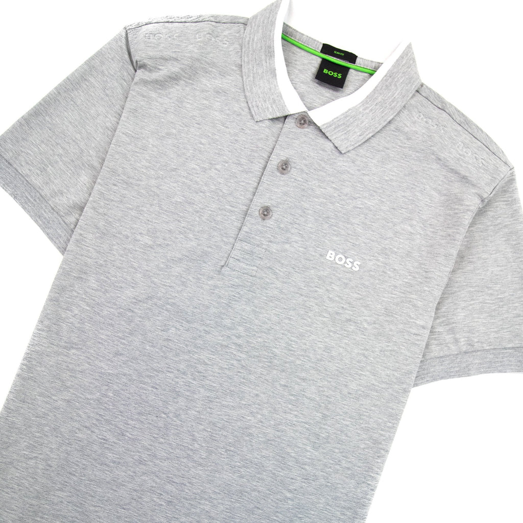 Hugo Boss Paule Insert Logo Polo Shirt Grey 059