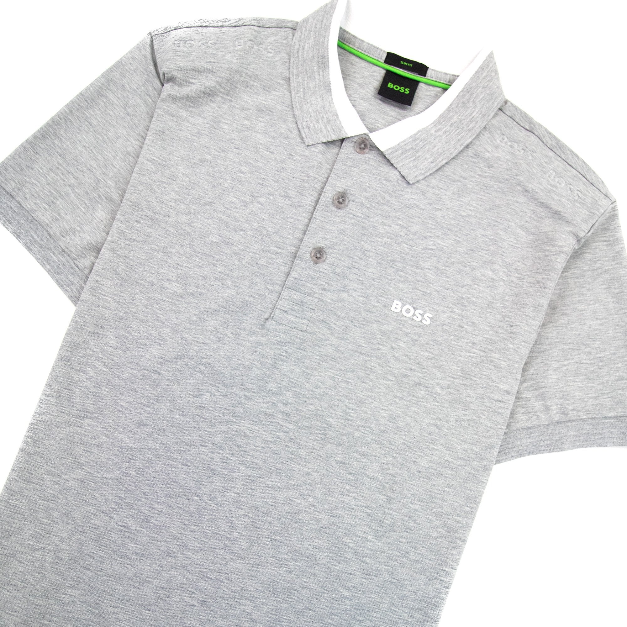 Hugo Boss Paule Insert Logo Polo Shirt Grey 059