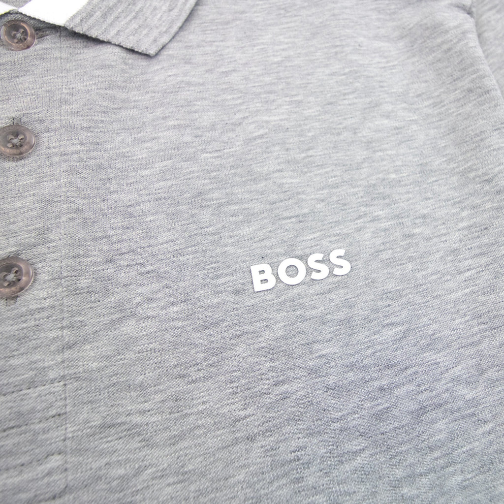 Hugo Boss Paule Insert Logo Polo Shirt Grey 059