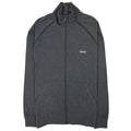Hugo Boss Logo-embroidered Zip-up Jacket In Stretch Cotton Dark Grey 010