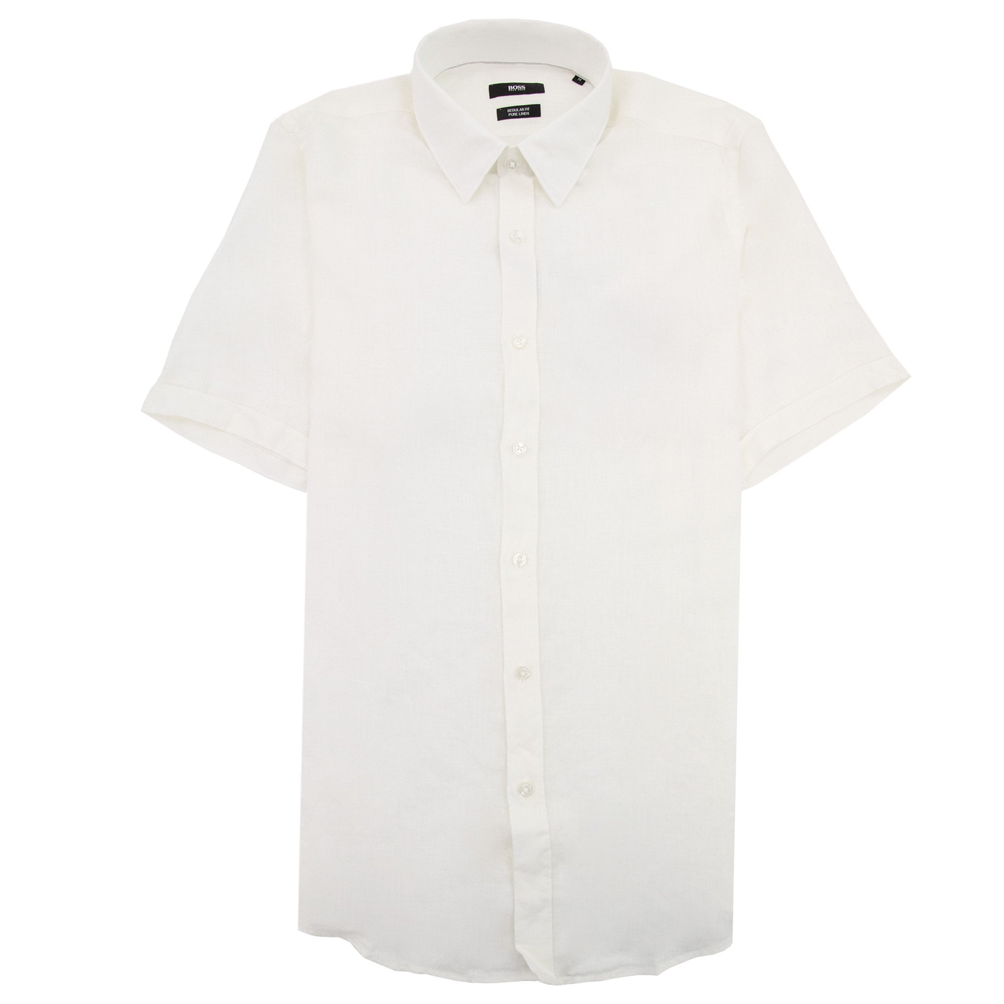 Hugo Boss Luka Short Sleeve Pur Linen Shirt White
