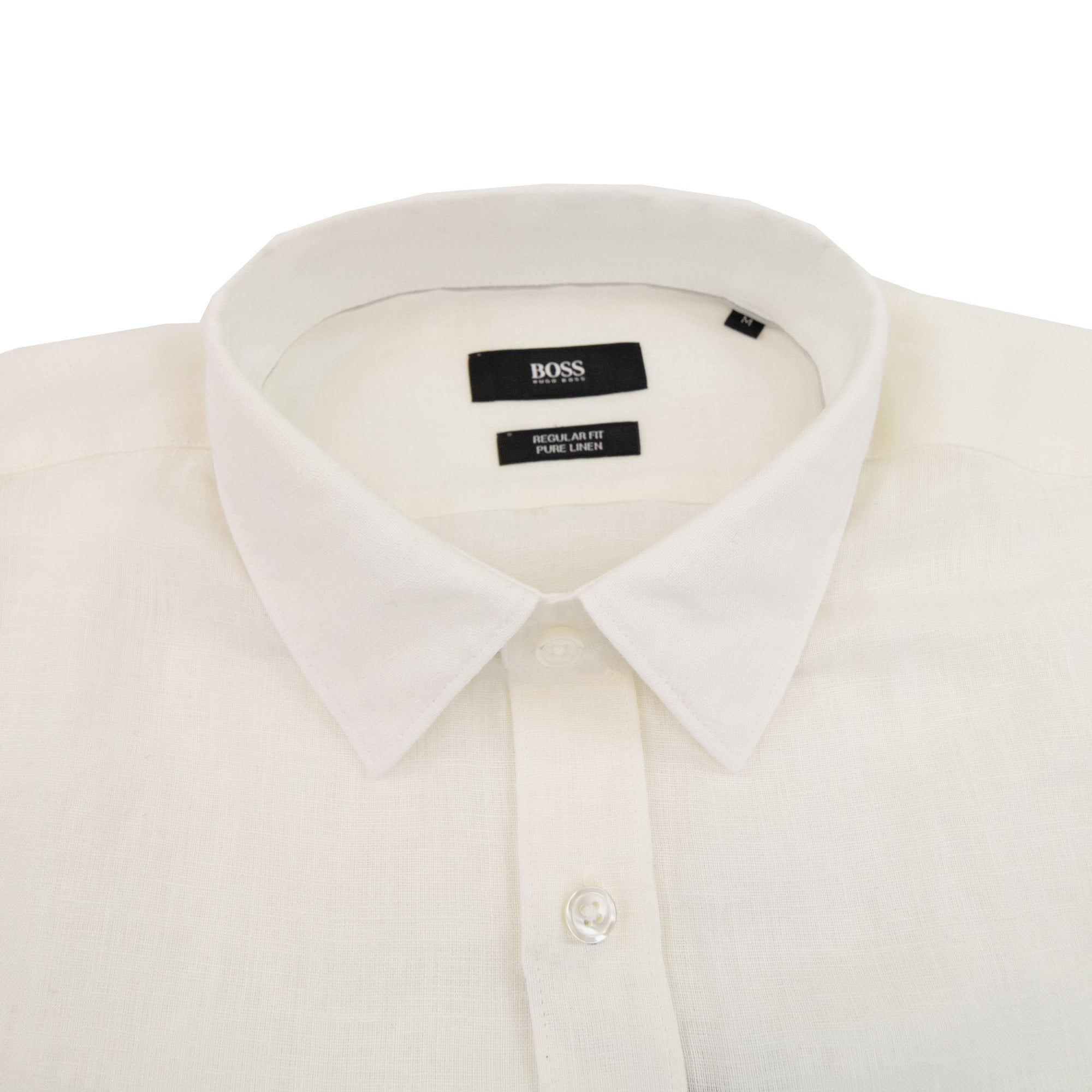 Hugo Boss Luka Short Sleeve Pur Linen Shirt White