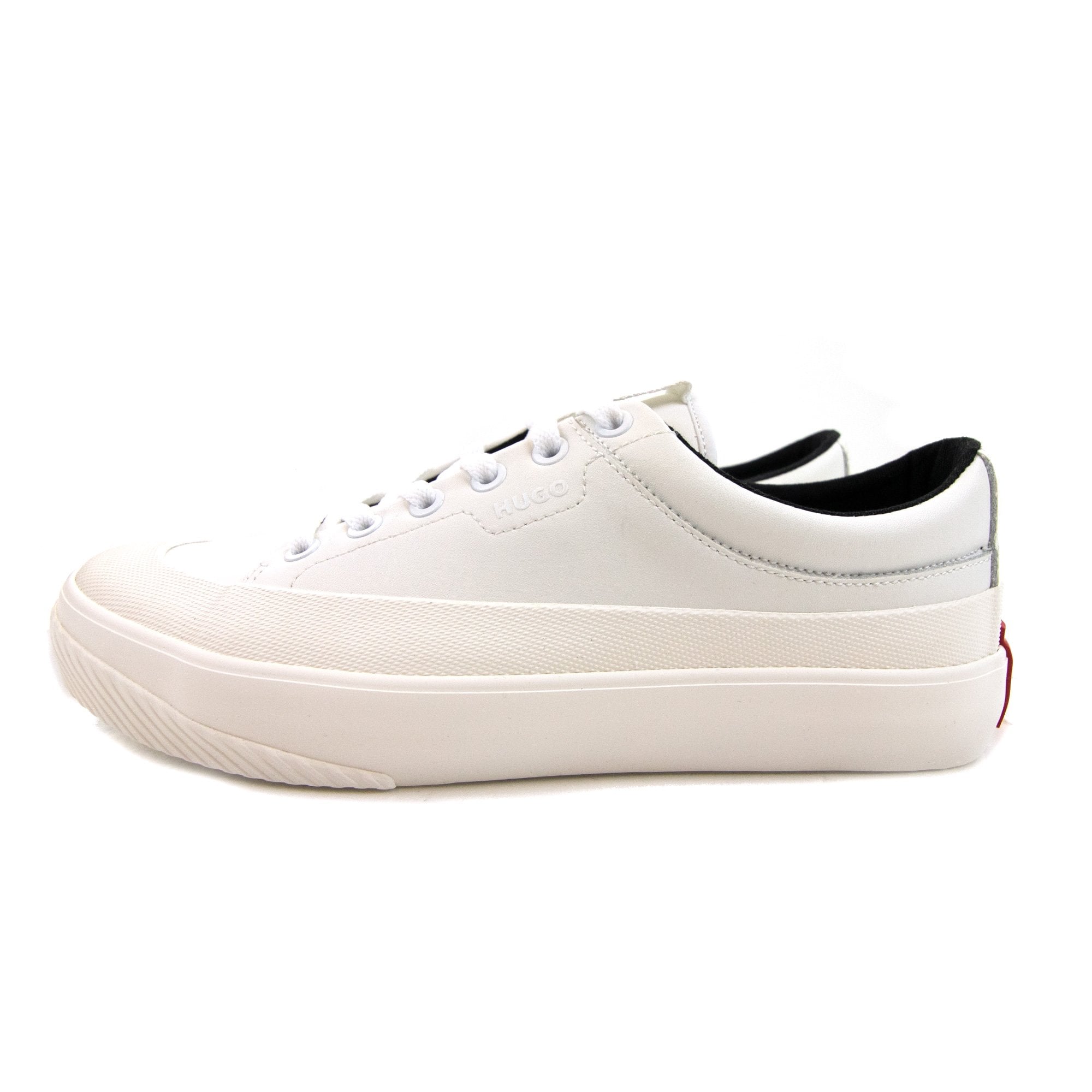 Hugo Logo-label Low-top Trainers With Bonded Leather White