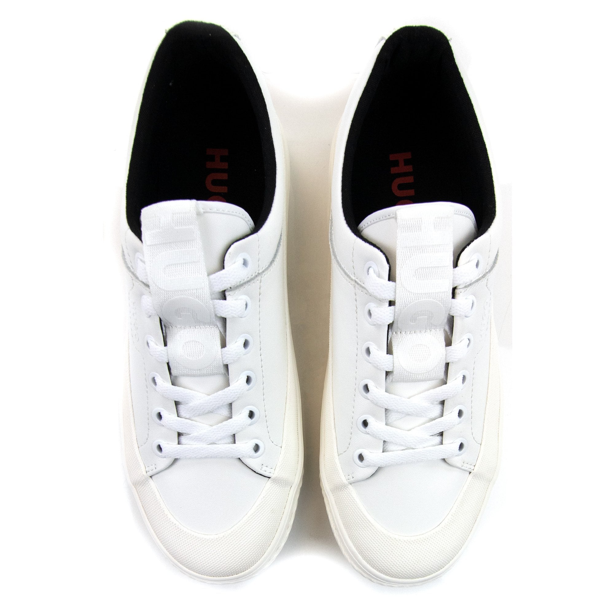 Hugo Logo-label Low-top Trainers With Bonded Leather White