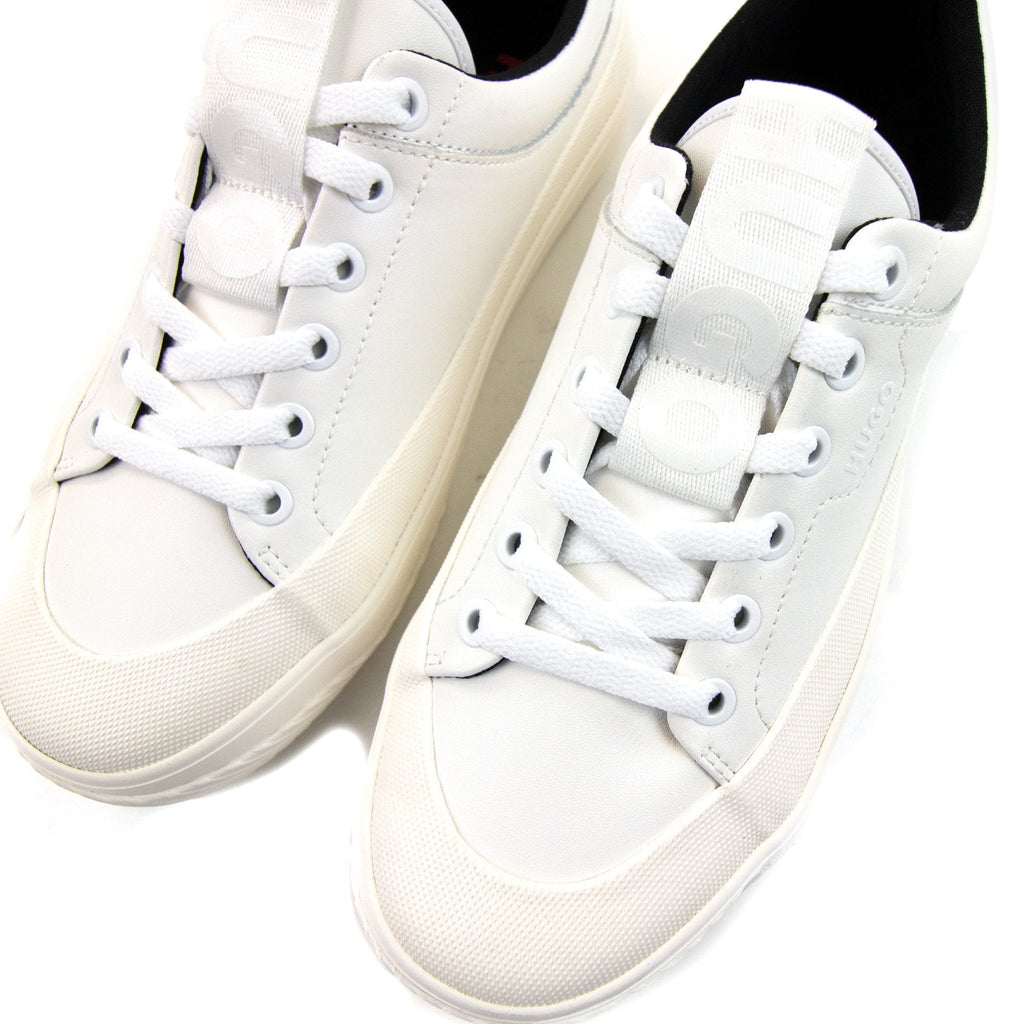 Hugo Logo-label Low-top Trainers With Bonded Leather White