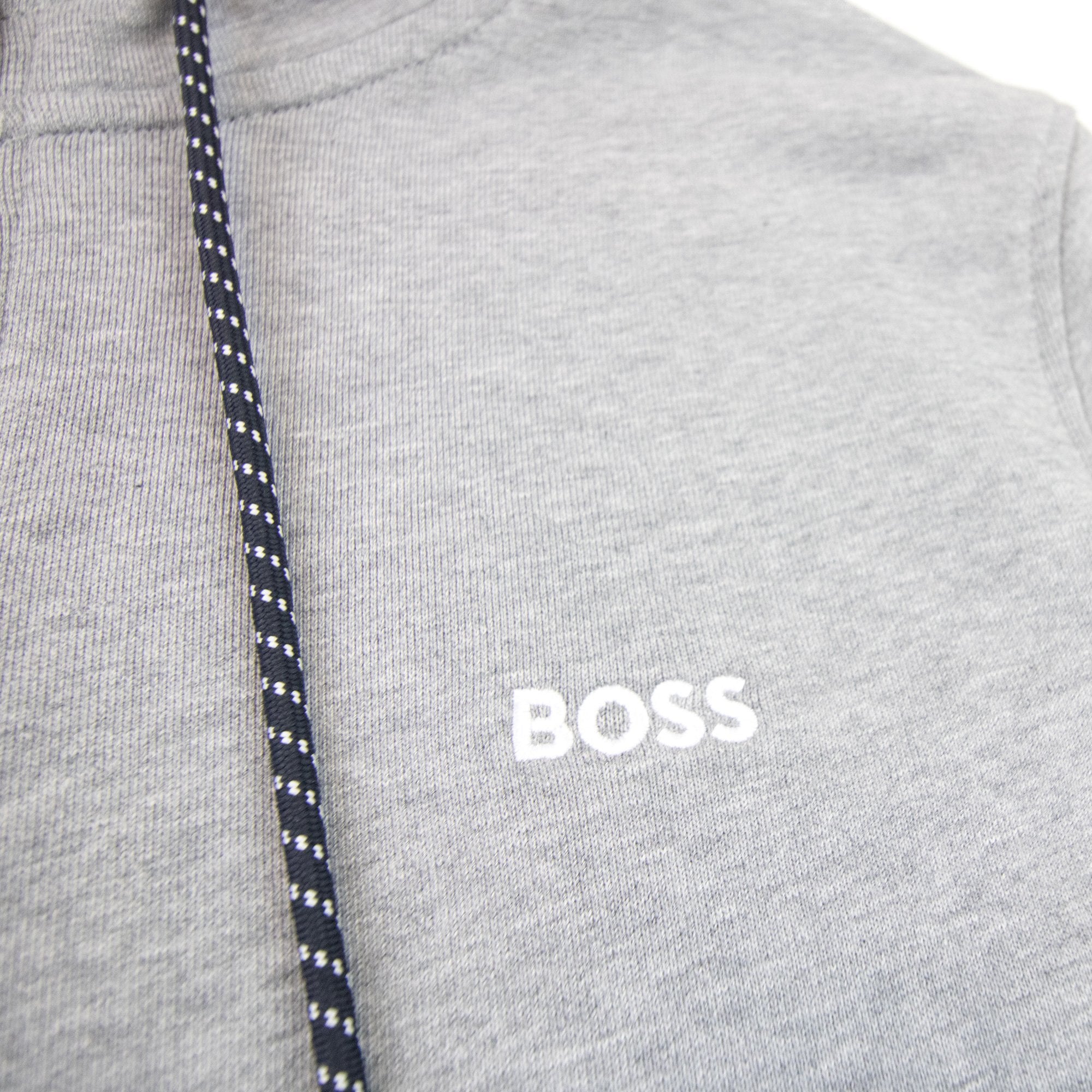 Hugo Boss Saggy Embroidered Contrast Logo Zip Up Sweatshirt Grey 059