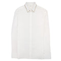Valentino Long Sleeve Cotton Shirt With Black Untitled Studs White