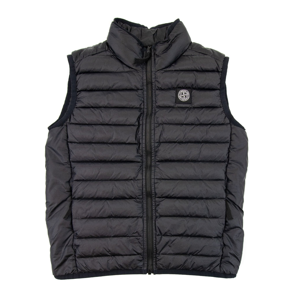 Stone Island Junior G0131 Loom Woven Nylon Gilet Black V0029