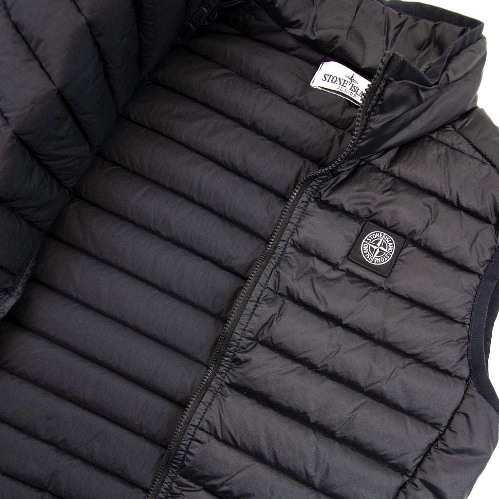 Stone Island Junior G0131 Loom Woven Nylon Gilet Black V0029