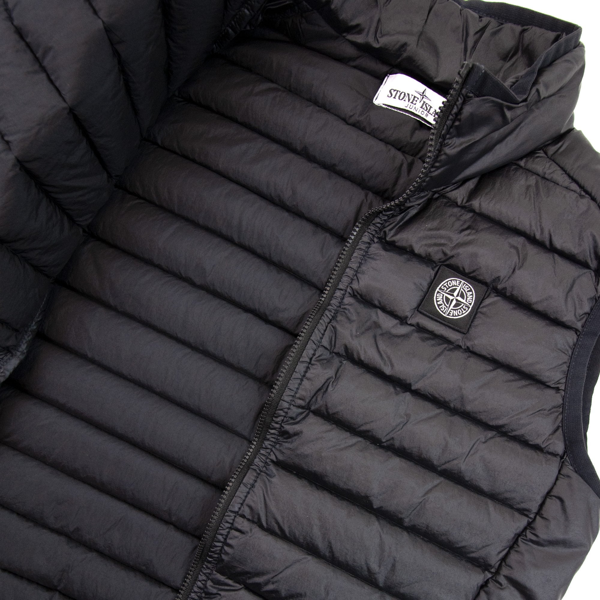 Stone Island Junior G0131 Loom Woven Nylon Gilet Black V0029