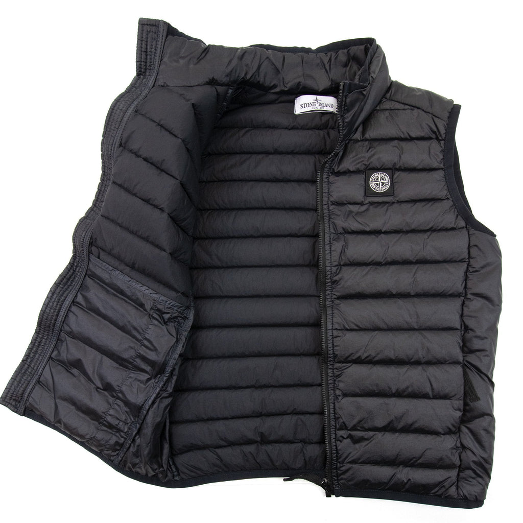 Stone Island Junior G0131 Loom Woven Nylon Gilet Black V0029