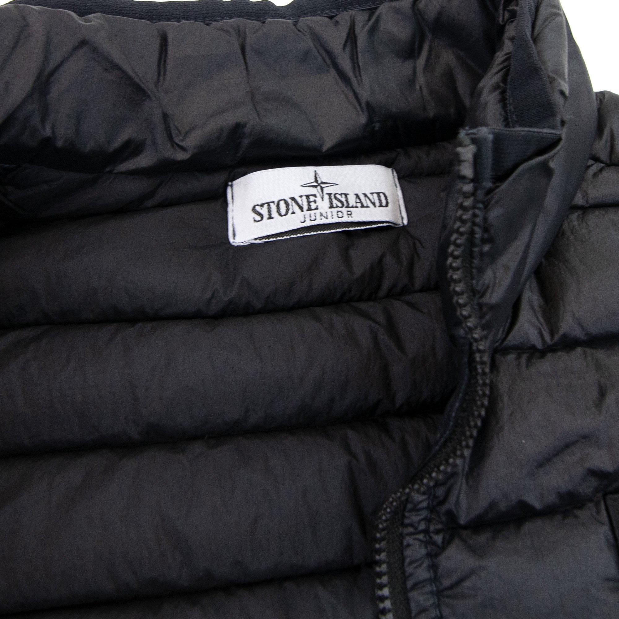Stone Island Junior G0131 Loom Woven Nylon Gilet Black V0029