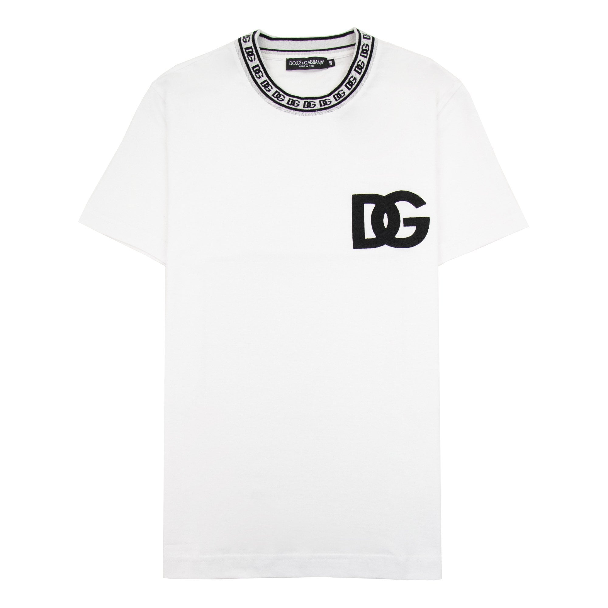 Dolce & Gabbana Cotton Round-neck T-shirt With Dg Embroidery White