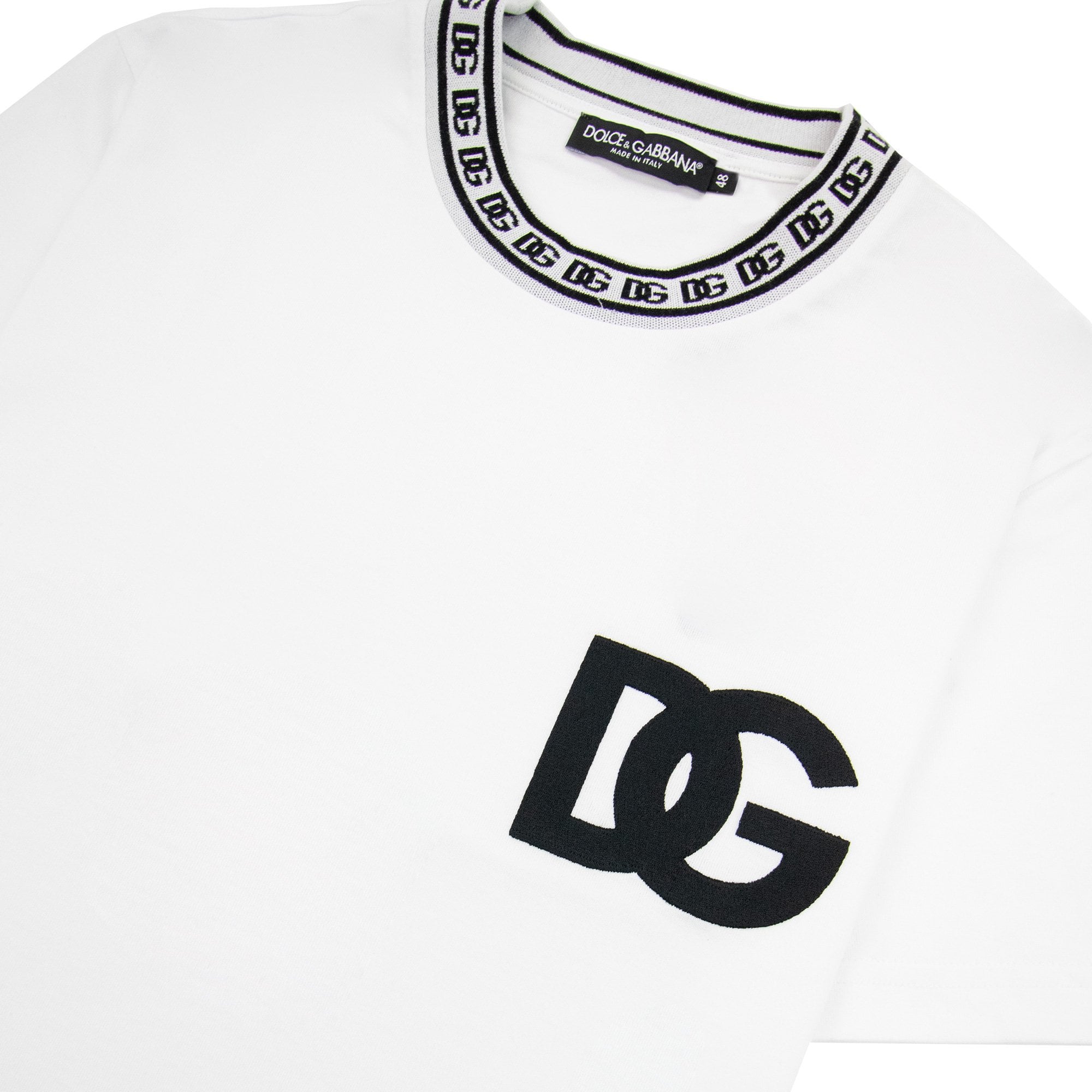 Dolce & Gabbana Cotton Round-neck T-shirt With Dg Embroidery White