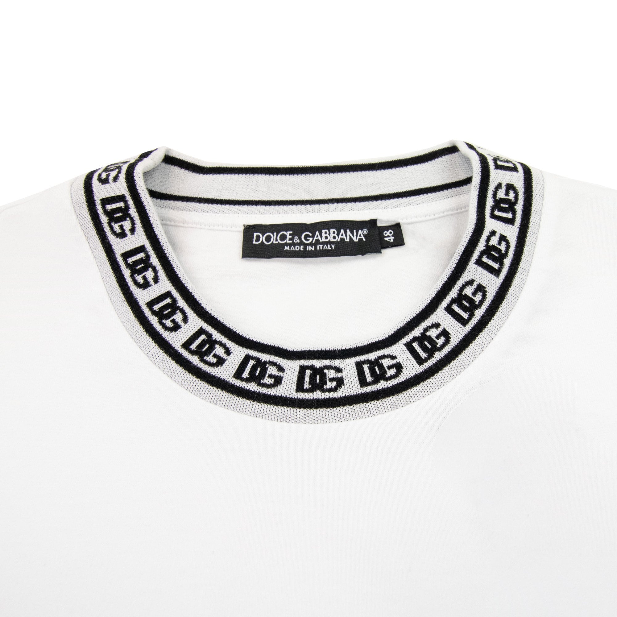 Dolce & Gabbana Cotton Round-neck T-shirt With Dg Embroidery White