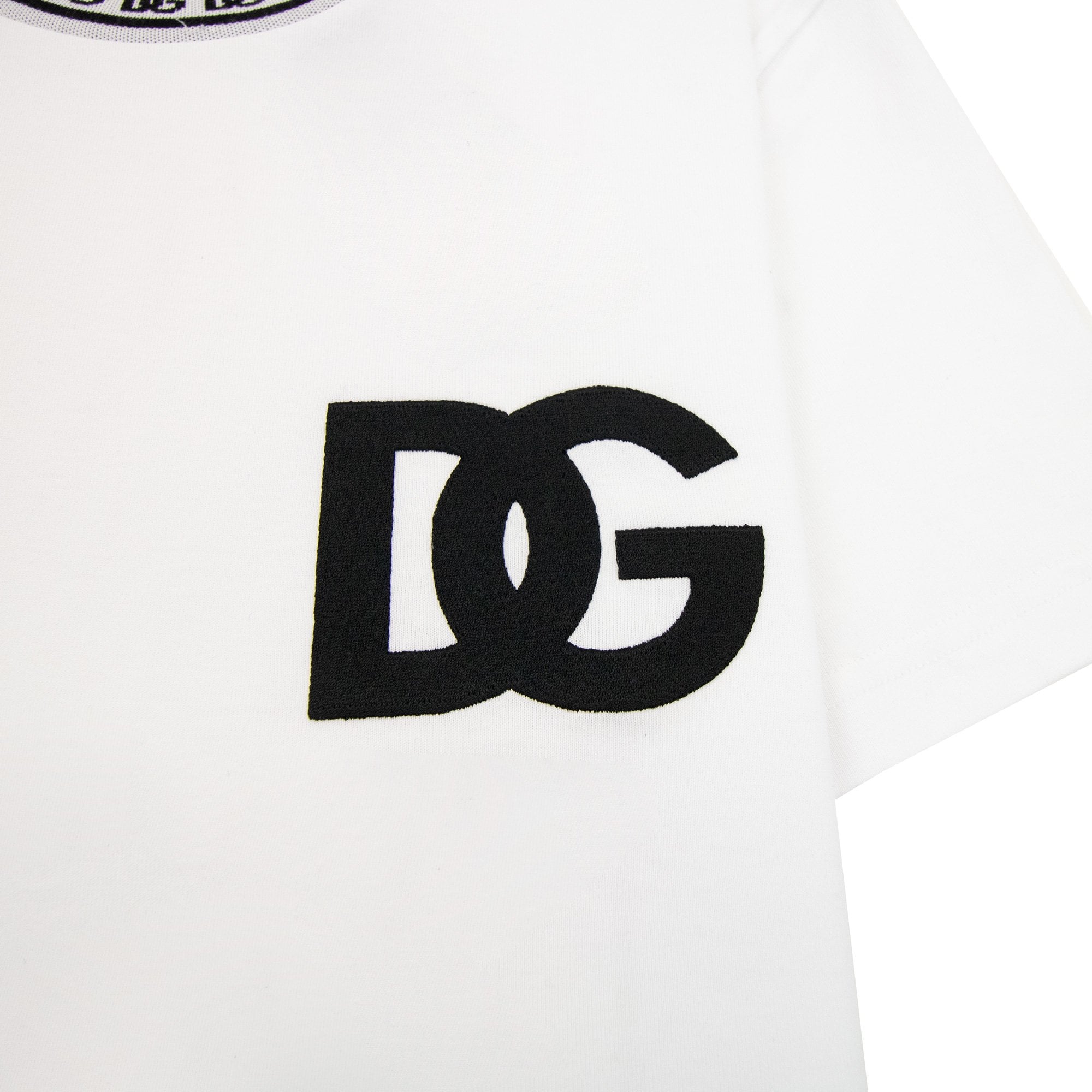 Dolce & Gabbana Cotton Round-neck T-shirt With Dg Embroidery White
