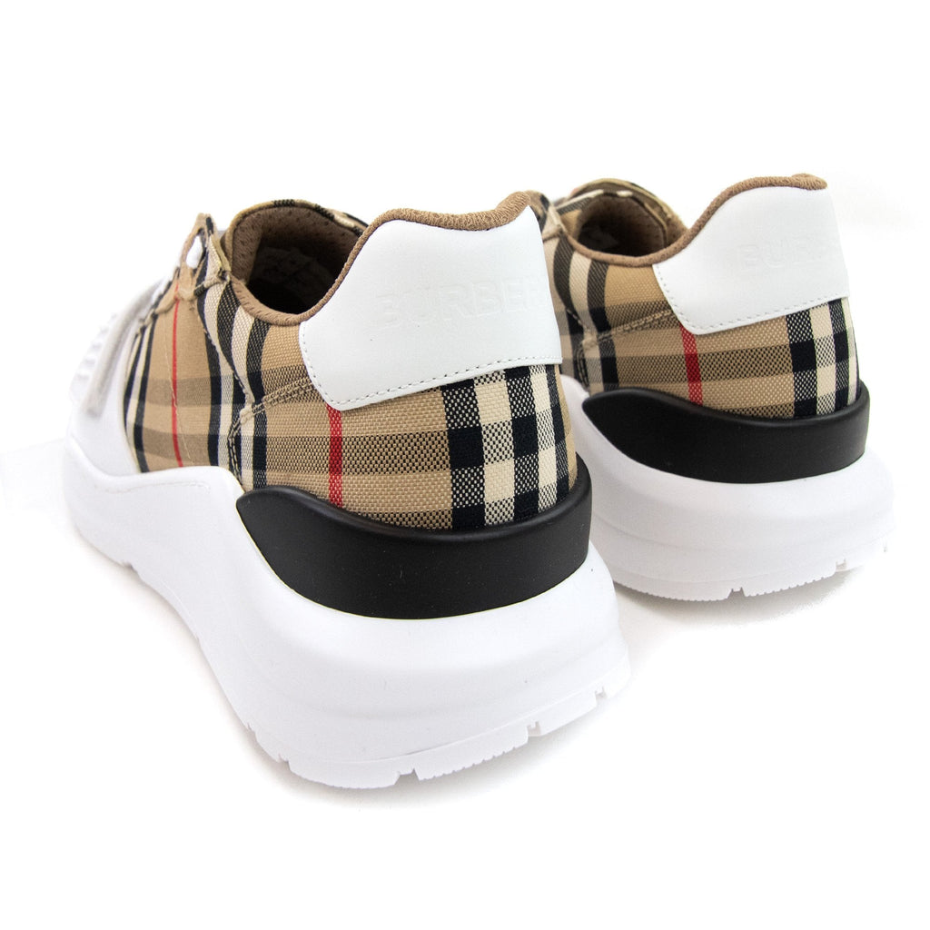 Burberry Vintage Check Suede And Leather Sneakers Archive Beige