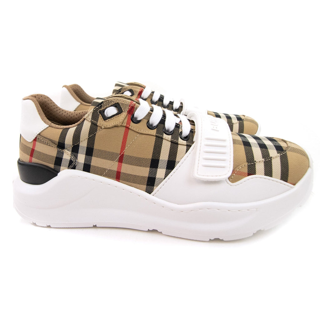 Burberry Vintage Check Suede And Leather Sneakers Archive Beige