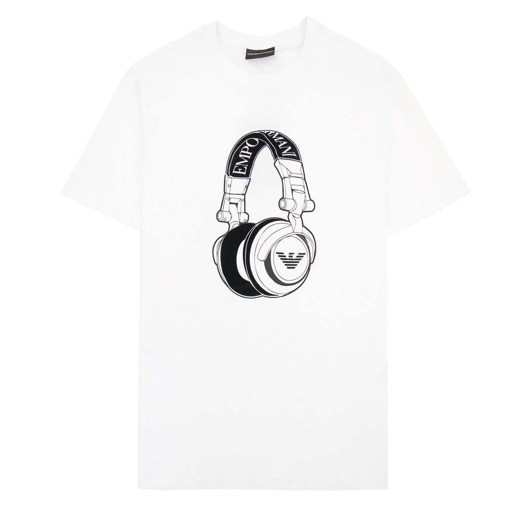 Emporio Armani Headphone Logo T Shirt White