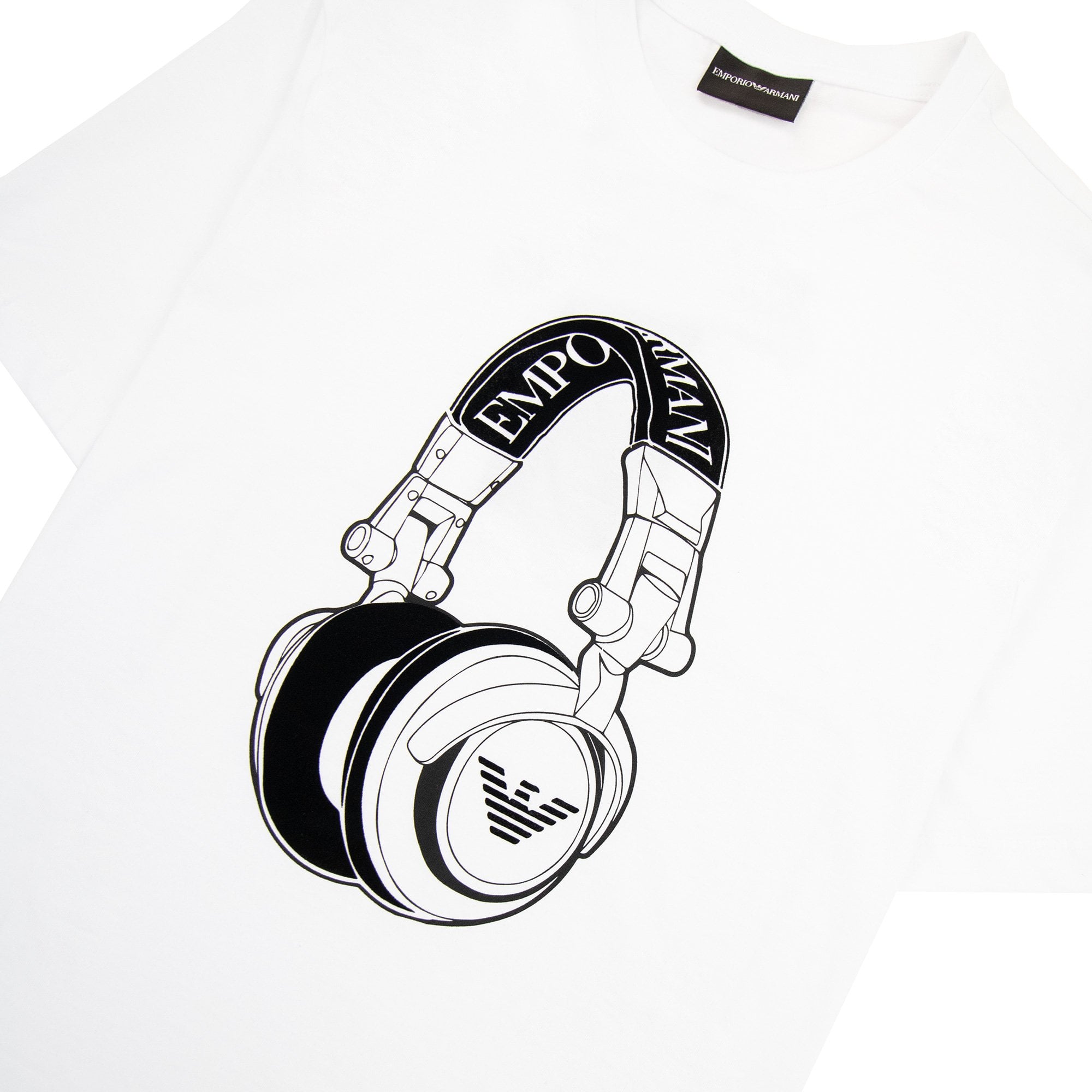 Emporio Armani Headphone Logo T Shirt White