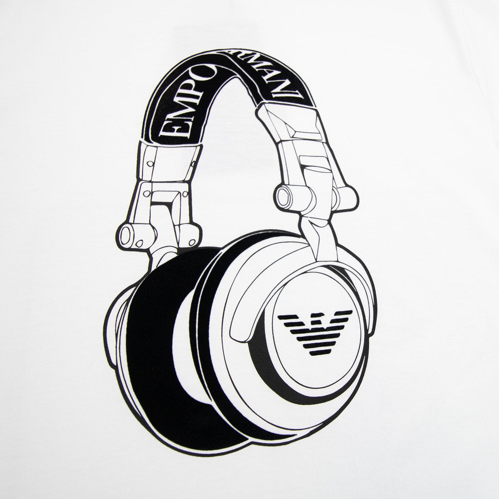 Emporio Armani Headphone Logo T Shirt White