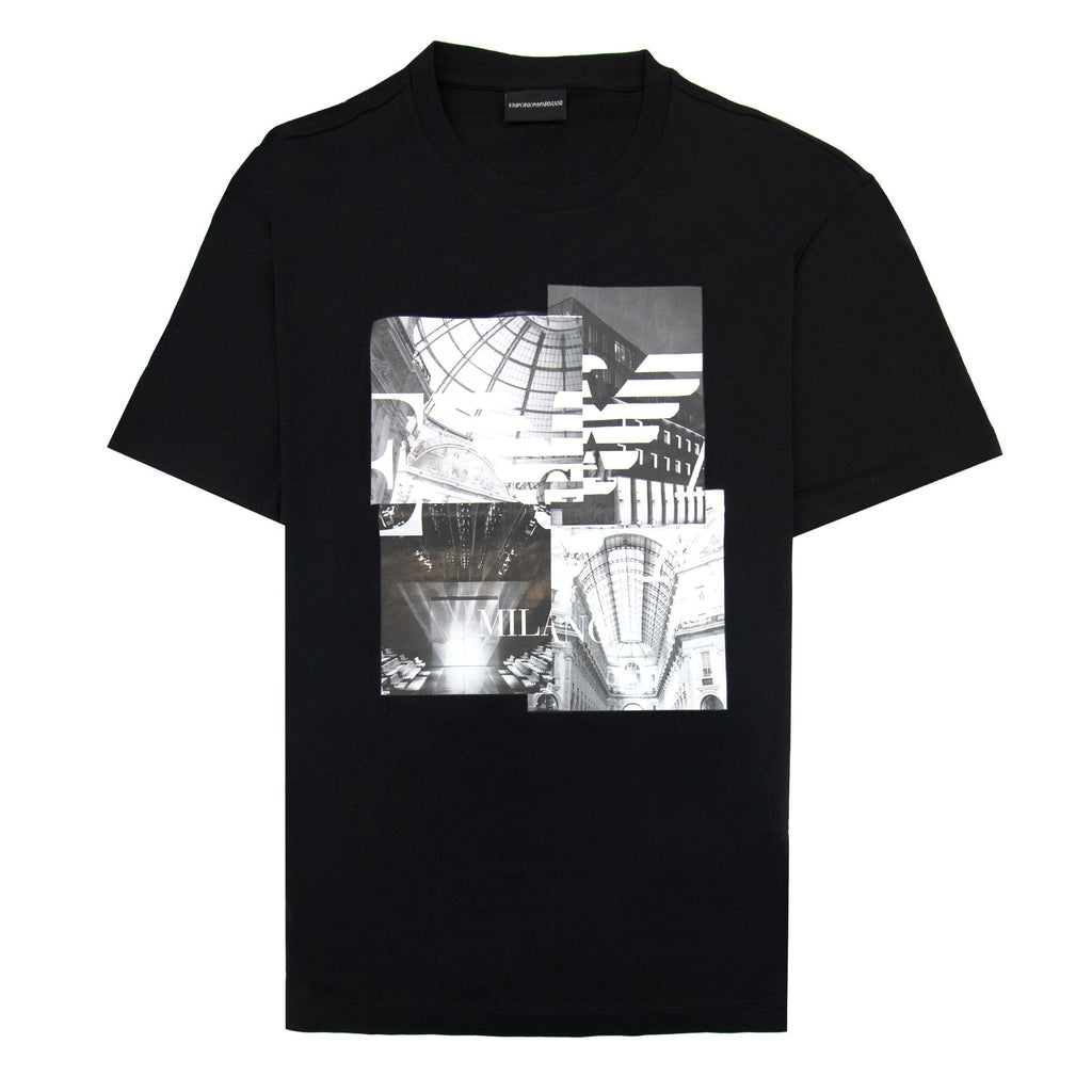 Emporio Armani Milano Printed Logo T Shirt Black