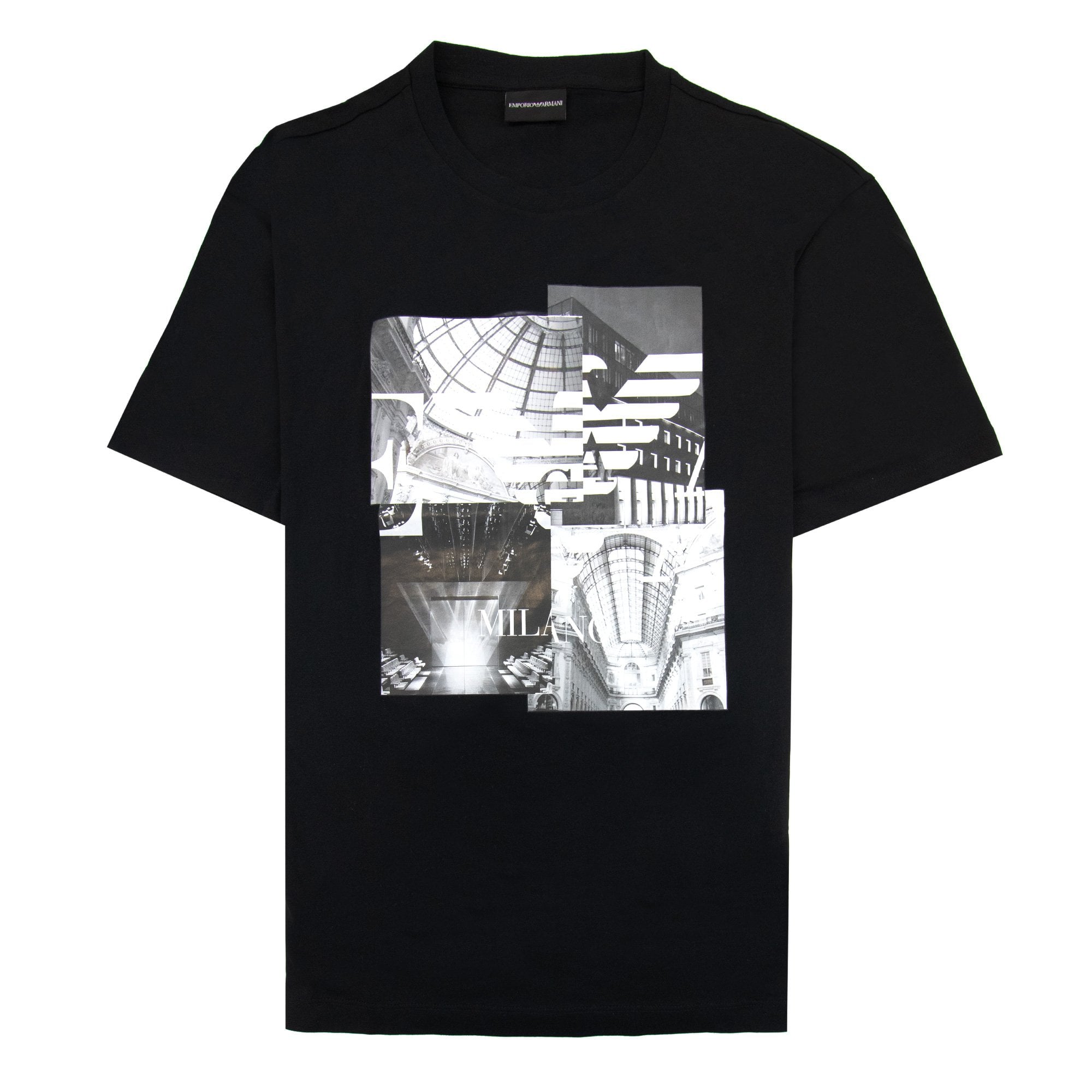 Emporio Armani Milano Printed Logo T Shirt Black