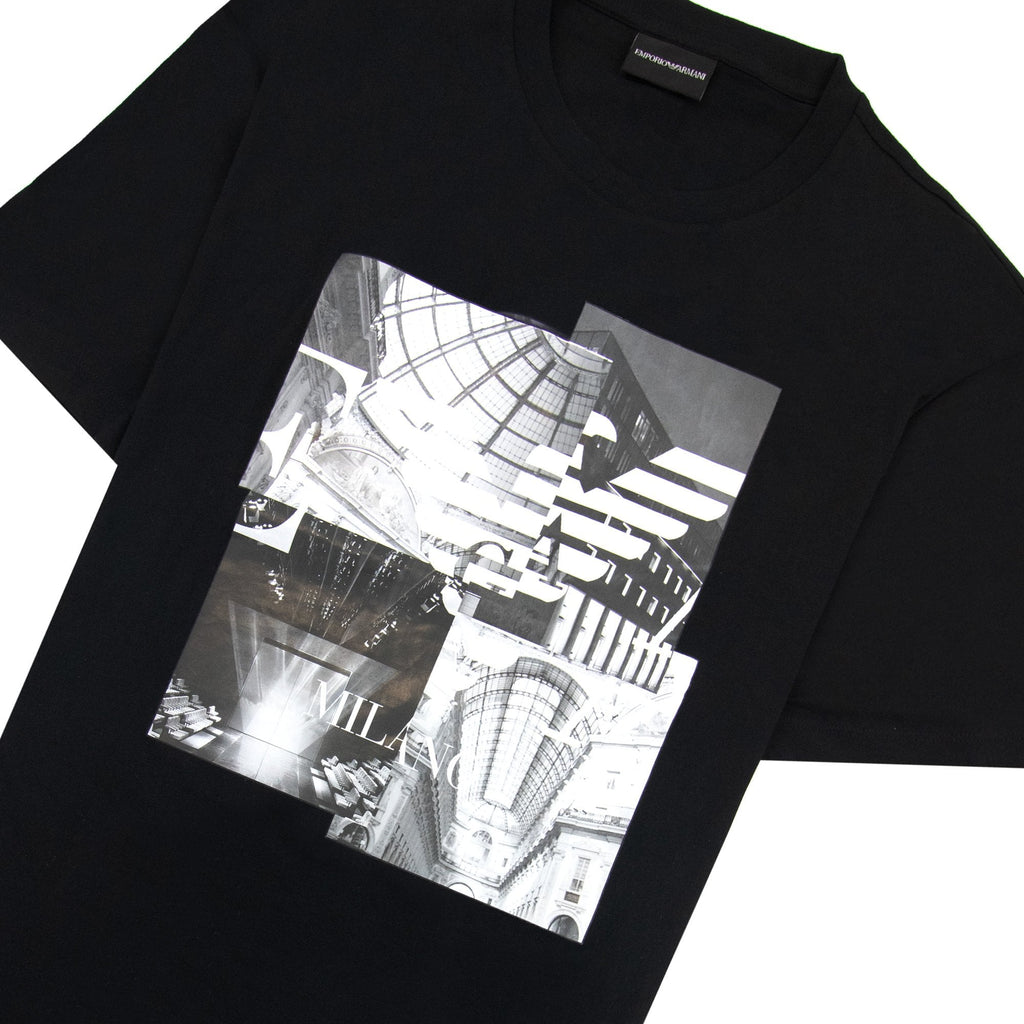 Emporio Armani Milano Printed Logo T Shirt Black