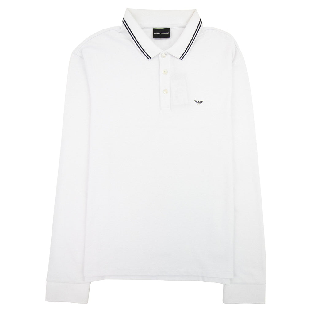 Emporio Armani Polo Long Sleeve White