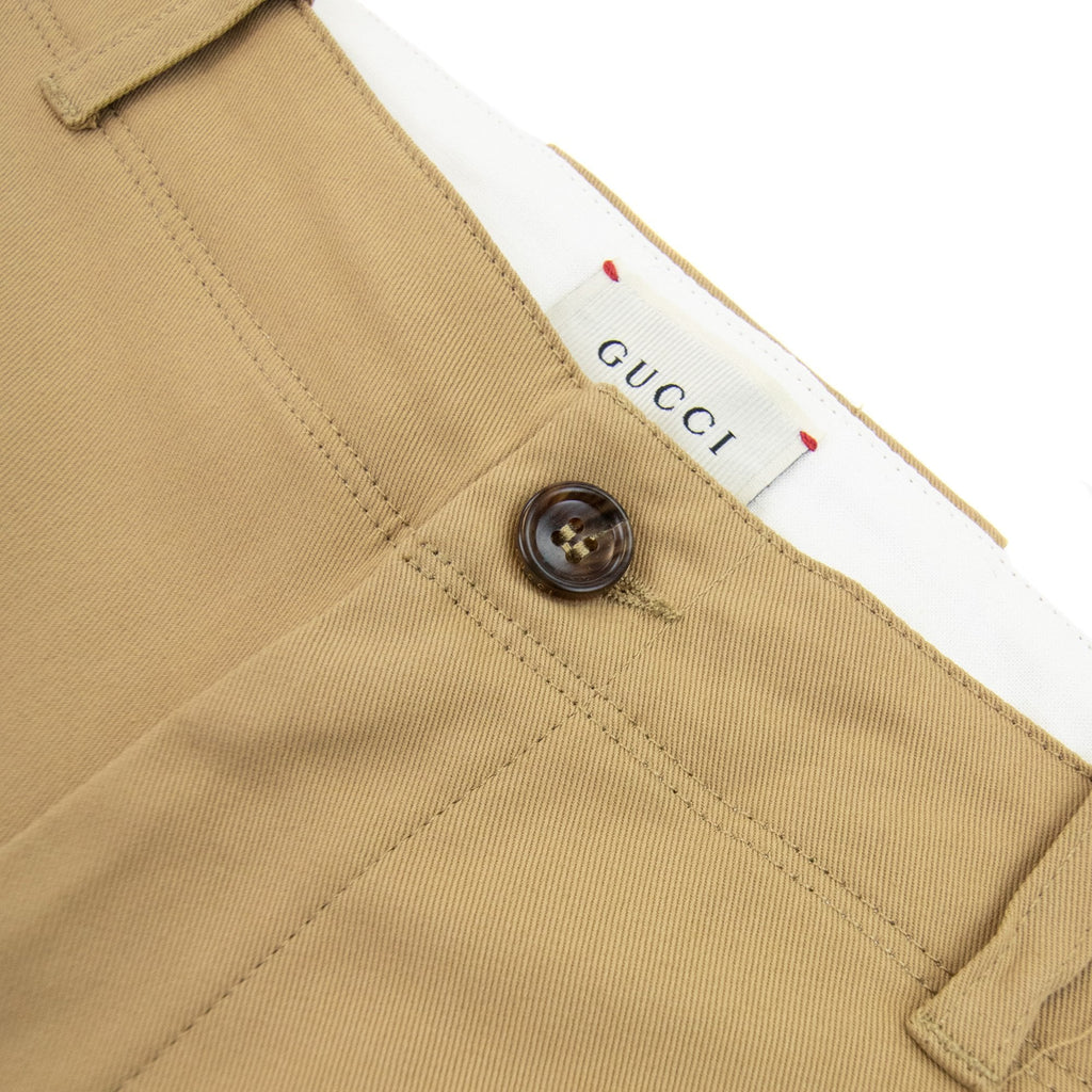 Gucci Junior Embroidered Logo Chino Shorts Beige