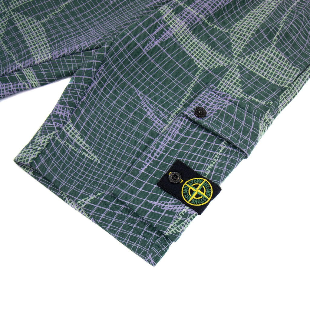 Stone Island Junior 61720 Camouflage Print Bermuda Shorts Bottle Green V0053