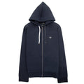 Emporio Armani Hooded Zipped Ponte-di-roma Sweatshirt Navy