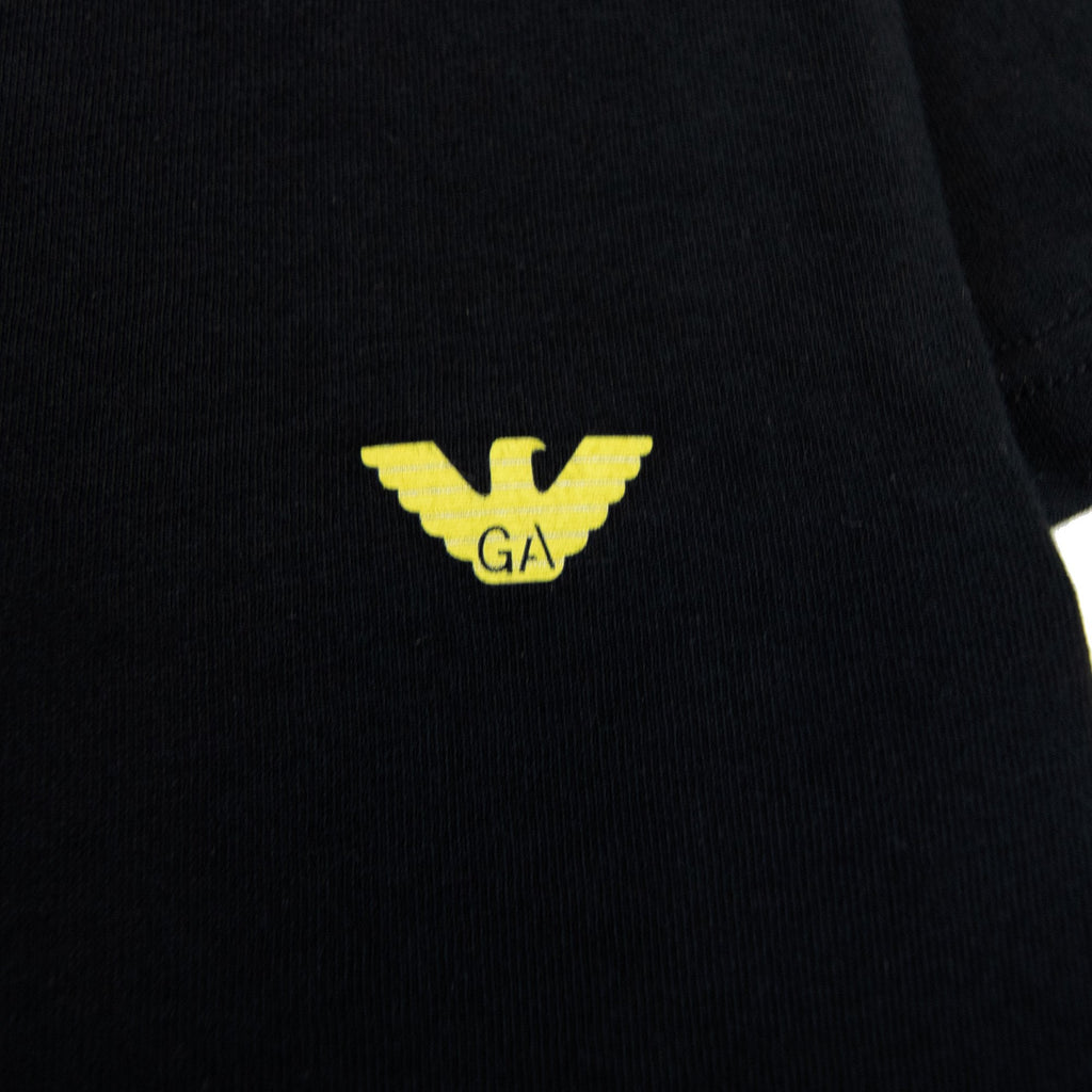 Emporio Armani Eagle Logo V Neck T Shirt Black