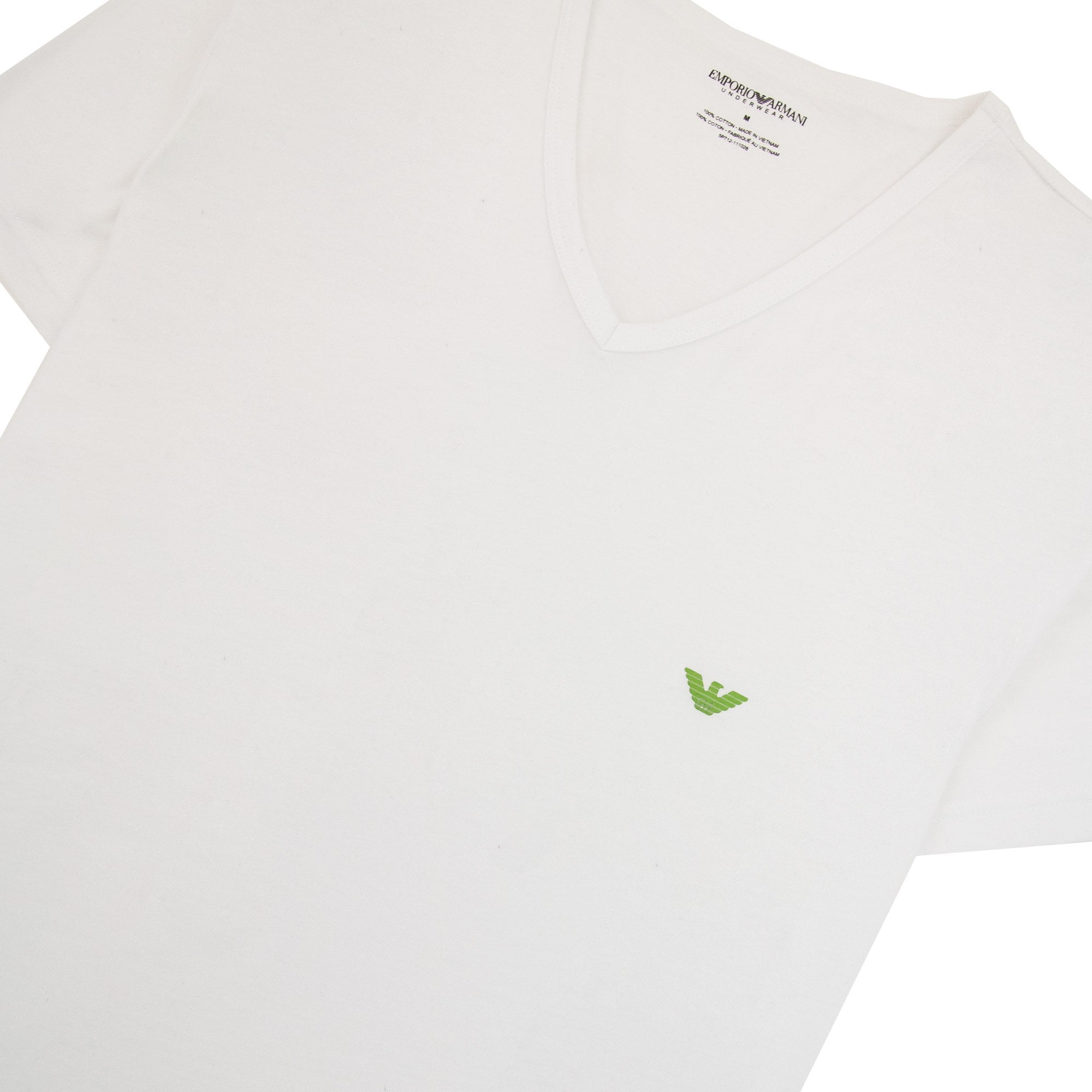 Emporio Armani V Neck Logo T Shirt White