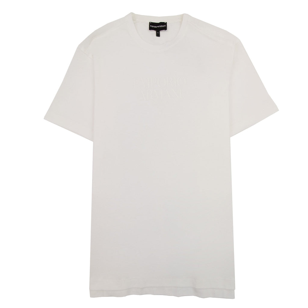 Emporio Armani Milano Rubber Logo S/s T Shirt White